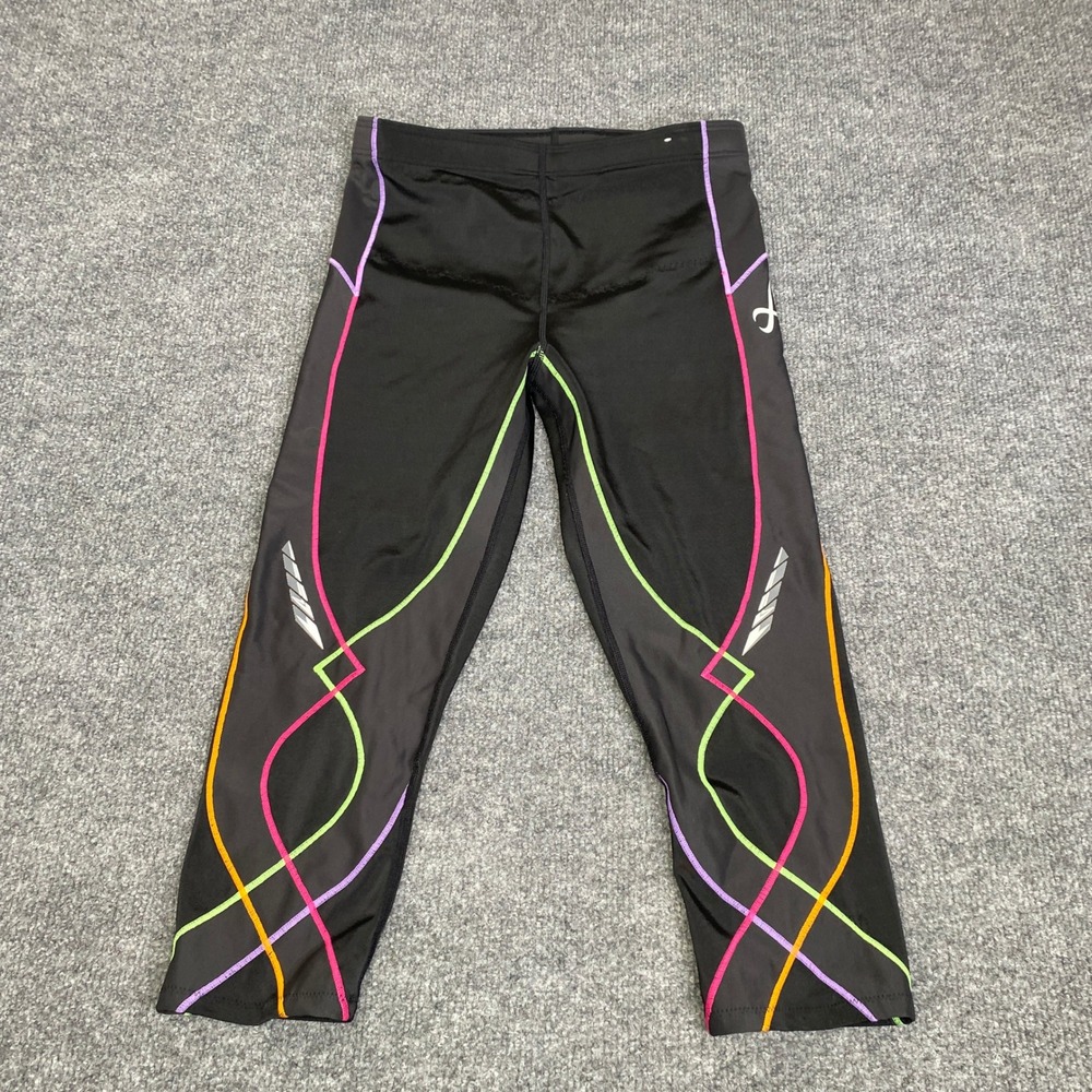 CW-X Stabilyx Compression Tights Womens Large Black Multi Color Crop 125806